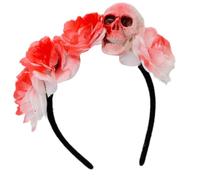 Contemporary Skull Headwear With Artificial Flower Costumes Halloween Cosplay Hair Ornament For Women Girls Halloween Party Headwear