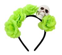 Contemporary Skull Headwear With Artificial Flower Costumes Halloween Cosplay Hair Ornament For Women Girls Lightweight Costume Headbands