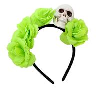 Contemporary Skull Headwear With Artificial Flower Costumes Halloween Cosplay Hair Ornament For Women Girls Practical Floral Skull Headbands