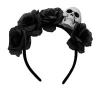 Contemporary Skull Headwear With Artificial Flower Costumes Halloween Cosplay Hair Ornament For Women Girls Lightweight Costume Headbands