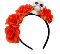 Contemporary Skull Headwear With Artificial Flower Costumes Halloween Cosplay Hair Ornament For Women Girls Lightweight Costume Headbands