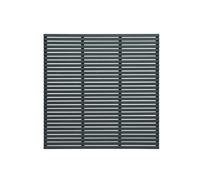 Contemporary Slatted Fence Panel 1.8m x 1.81m - Pack of 5 - Treated Anthracite Grey - Forest Garden
