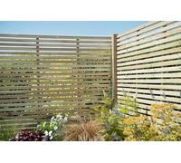 Forest Garden Contemporary Slatted Fence Panel 1.8m x 1.8m - Pack of 5 Treated Timber Mixed Softwood