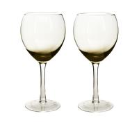 Contemporary Smoked Grey Wine Glass - Set Of 2 -