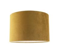 Happy Homewares Soft Velvet Dark Mustard Fabric Round Lamp Shade for Table or Pendant