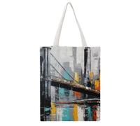 Contemporary Splash Urban Oil Art 04 Daily Must-Have Canvas Tote Bag, Reusable Eco-Friendly Shopping Grocery Bag, Casual Fashion Shoulder Handbag, Versatile Stylish Bag for Women Commute And Outdoor A