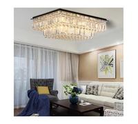 Contemporary Square Crystal Ceiling Light Fixture - Stylish Black & White Chandelier for Home Decor, Modern LED Illumination (L120xW100cm)