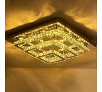 Contemporary Square Crystal Chandelier Flush Mount in Silver The hot sale Silver