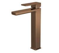 Balterley Contemporary Square High Rise Mono Basin Mixer Tap - Brushed Bronze