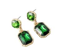 Contemporary Square Shape Earrings Crystal Accents Metal Everyday Elegant Party Professional Setting Comfortable Office Ear Accessories, フリーサイズ