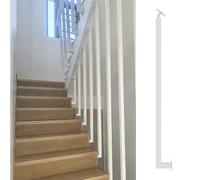 Contemporary Square Stair Balusters - Adjustable Guardrail Poles Custom L-Sd Iron Banister Spindles (White 90cm/35.4in High) for Indoor Safety and Style