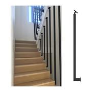 Contemporary Square Stair Balusters - Adjustable Iron Guardrail Poles Custom Size L-Sd Banister Spindles (Black 125cm/49.2in) for Indoor Safety & Style