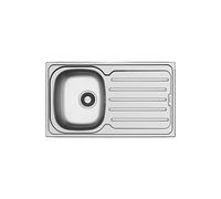 Balterley Contemporary Stainless Steel Kitchen Sink with Drainer, 860 x 500mm in Metallic Silver Balterley Metallic Silver