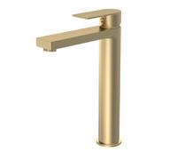 Balterley Tall Basin Mixer Tap, Mono Waterfall Bathroom Taps, High Rise Monobloc Basin Sink Mixer Tap with Lever Handle, Modern Design Sink Taps for Bathroom and Cloakroom (Brushed Brass)