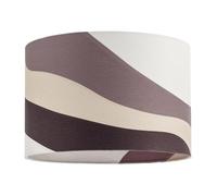 Happy Homewares Taupe And Brown Linen Lamp Shade With Inner And Outer Wavy Design