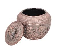 Contemporary Tea Canister Steel Kitchen Storage Caddy Tea Canister Vintage Alloy Ornaments Tea Bag Canister Decorative Loose Tea Storage Container Multipurpose Tea Jar for