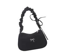 Contemporary Textured Handheld Bag Multi Functional Compartments Practical Fabric Underarm Bag for Work Daily Stylish Nylon Handbag