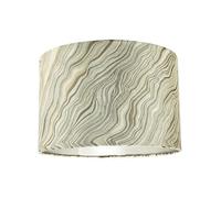 Contemporary Textured Silver and Gold Jacquard Lamp Shade with Wavy Design | 30cm x 20cm | Silver Satin Inner Lining by Happy Homewares
