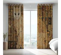 Contemporary Thermal Curtains Gold Fantasy Microfiber Thermal Insulated Curtains Elegant Vivid Cat Lightproof Blackout Drapes for Bedroom 46 x 54 Inch Drop 2 Panels