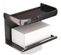 Contemporary Tissue Box Organizer with Lower Shelf for Bathroom Use Space Aluminum Body Resists Humidity and Wear Over Time (Gray)
