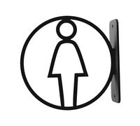 Contemporary Toilet Identifier Restroom Sign, Black schoolgirl | Male Female Bathroom Indicators, Public Restroom Marker, Washroom Signage for Public Space, Guests