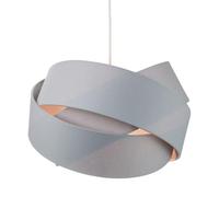 Contemporary Triple Ring Cotton Fabric Pendant Shade with Shiny Inner Happy Homewares Grey 13 inches