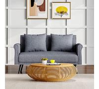 Contemporary Upholstered Love Seat with Rolled Arms