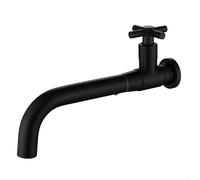 Contemporary Wall Mounted Faucet for Kitchen Sinks Designed for Both Indoor and Outdoor Use (Black)