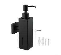 Contemporary Wall Mounted Soap Dispenser for Hotels, Stainless Steel, Manual Push Functionality (Black)