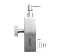 Contemporary Wall Mounted Soap Dispenser for Hotels, Stainless Steel, Manual Push Functionality (Silver)