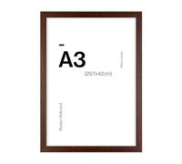 Contemporary Walnut A3 Wooden Picture Frame for A3 (29.7 x 42cm) Photos or Pictures, Plexi Glass, Wall Mounted Landscape or Portrait