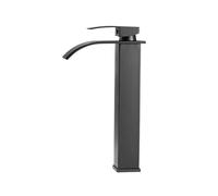 Contemporary Waterfall Sink Faucet with Dual Control for Hot and Cold Water, Deck Mounted