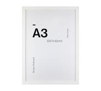 Contemporary White A3 Wooden Picture Frame for A3 (29.7 x 42cm) Photos or Pictures, Plexi Glass, Wall Mounted Landscape or Portrait