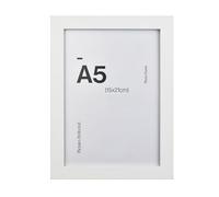 Contemporary White A5 Wooden Picture Frame for A5 (15 x 21cm) Photos or Pictures, Plexi Glass, Freestanding or Wall Mounted Landscape or Portrait