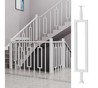 Contemporary White Wrought Iron Balusters - Durable Hollow Metal Spindles for Porch Deck & Patio Railings - Fits Concrete/Wood Steps - Includes Screw Kit (1/4/5/8/10 Pack 95cm/37.4in)