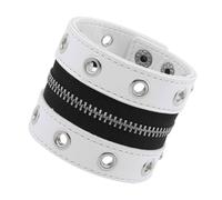 Contemporary Wide Cuff Styles Combining Industrial Zipper Designs And Edgy Rivet Embellishment Fashionable Punk Accessory With Zipper Detail