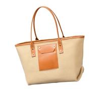 Contemporary Women's Beach Bag Woven Shoulder With PU Trim Large Capacity Travel Handbag For Holiday And Vacation Vacation Woven Shoulder