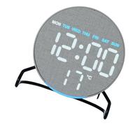 Contemporary Wood Grains LED Clock with Temperature Display Night Light Brightness Two Alarms Countdown Timer Adjustable Brightness Digital Clock