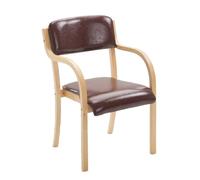 Contemporary Wooden Dining Chair with Arms & Armrests, Lattice Blue, Max Load 150kg, Suitable for Elderly, Disabled, Pregnant Women & Patients
