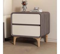Contemporary Wooden Nightstand with 2 Drawers and Solid Wood Legs, Perfect for Bedrooms and Living Rooms