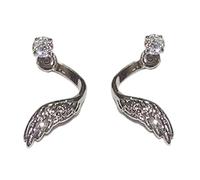 Contemporary Wrap Around Wing Shaped Earrings Ear Studs with Sparkling Crystal Detailing Jewelry for Sensitive Skin Earrings for Special Occasions