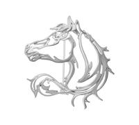 Contemporary Zodiacal Horse Brooch Double Color Avaliable Badge Finish Versatile Clothing Accent Piece Minimalist Horse Corsage Pin Openwork Brooch Stylish Lapel Pin Hollowed Out Vintage