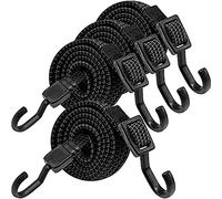 Contencinty 4Pcs Bungee with Hooks 100cm Adjustable Elastic Strap for Bicycle Carriers,Motorcycles