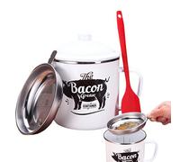 Contenedor De Grasa Para Cocina - Botes De Almacenamiento De De De 1200 ml, Lata De Grasa Con Espátula Coladora | Para Cocinar Hornear Vacaciones Fin De Semana Desayuno Brunch