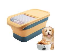 Contenitore per alimenti per cani ermetico per animali domestici con coperchio pieghevole e ruote scatola pieghevole per cucina pavimento bancone