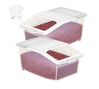 Contenitori per cereali da 4 litri, per uso alimentare e senza BPA, set con coperchi ed etichette, contenitori per alimenti da cucina, grandi organizer da cucina per cornflakes