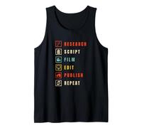 Content Creator Workflow Research Script Film Edit Publish Tank Top