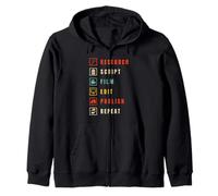 Content Creator Workflow Research Script Film Edit Publish Zip Hoodie