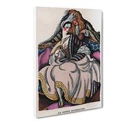 Contes De La Fontaine By Gerda Wegener Classic Painting Canvas Wall Art Print Ready to Hang, Framed Picture for Living Room Bedroom Home Office Décor, 20x14 Inch (50x35 cm)