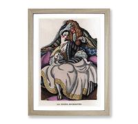 Contes De La Fontaine By Gerda Wegener Classic Painting Framed Wall Art Print, Ready to Hang Picture for Living Room Bedroom Home Office Décor, Oak A4 (34 x 25 cm)